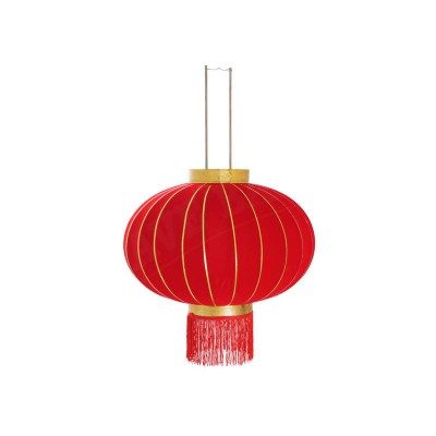 Chinese Lantern Red Fabric with Tassel 55cm