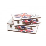 Wooden Suit Cases Nested Set of 2 - UNION JACK