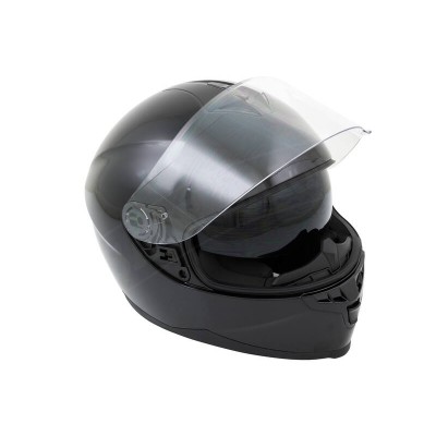 Motorbike Helmet Shiny Black Double Visor M 57-58cm CNELL
