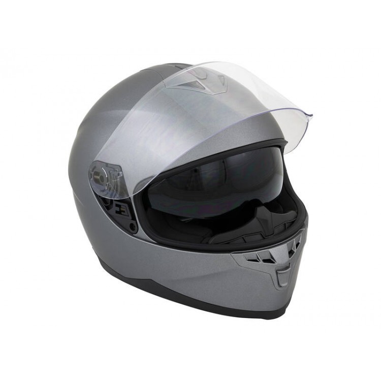 Motorbike Helmet Matt Grey Double Visor XL 61-62cm CNELL