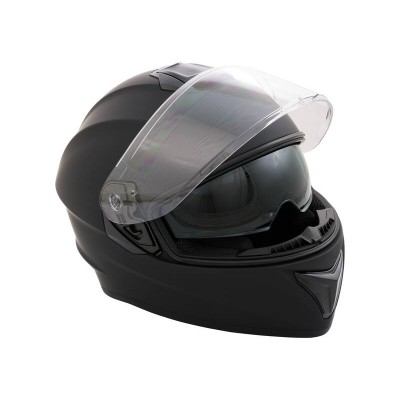 Motorbike Helmet L - Matt Black - Double Visor - 59-60cm CNELL
