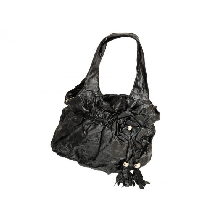 Handbags Black with Floral Stud Tassle Design