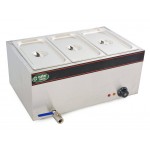 Hot Food Warmer Bain Marie 3x 1/3 GN Tray + Lids - 1.5kW - Commercial Bainmarie