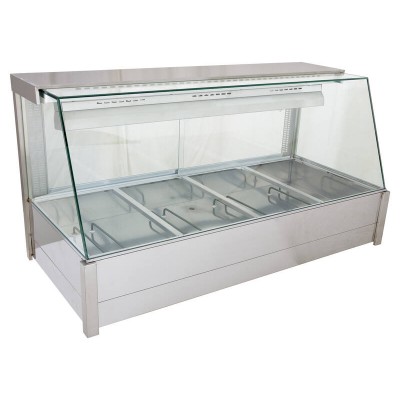 1.4m Hot Food Warmer Bain Marie 4x 1/1GN - 3kW 15A Commercial Display