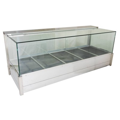 1.7m Hot Food Warmer Bain Marie 5x 1/1GN - 3.3kW 15A Commercial Display
