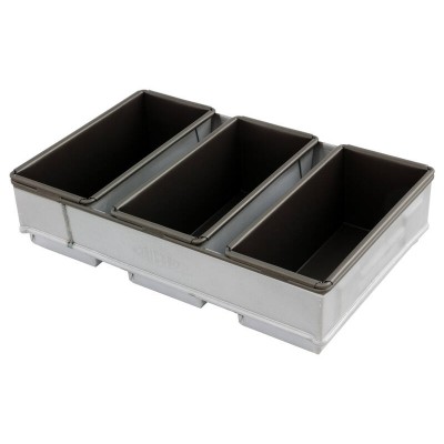 Commercial 3 Tray 450g Loaf Baking Pan - Heavy Duty with Non-Stick Tins