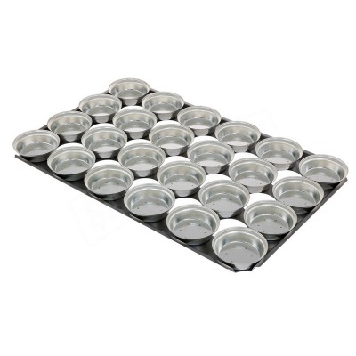 18" Pie Baking Tray - 24x Round 11cm Pies Commercial S/S Self Cutting