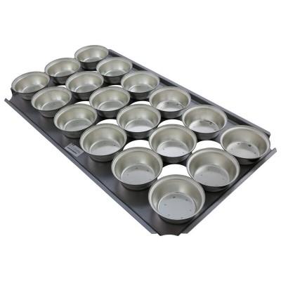 16" Pie Baking Tray - 18x Round 11cm Deep Pies Commercial S/S Self Cutting