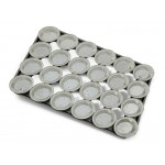 18" Pie Baking Tray - 24x Oval 13cm Pies Commercial S/S Self Cutting