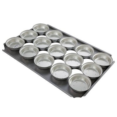 15x Deep Round Pie Baking Tray - 16" Wide Self Cutting - Stainless Steel