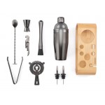 9 Piece Stainless Steel Bartender Kit with Bamboo Base