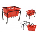 Supermarket Shopping Basket & Mobile Stand - RED