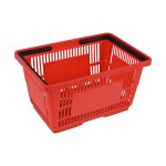 Supermarket Shopping Basket Red with Black Handles Plastic