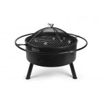 2-in-1 Outdoor Fire Pit & BBQ Bowl with Hibachi-Style Grill