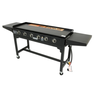 6 Burner Gas BBQ - Hot Plate Barbeque - Flat Top Trolley Barbecue Grill