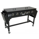 6 Burner Gas BBQ - Hot Plate Barbeque - Flat Top Trolley Barbecue Grill