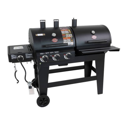 Char-Griller 3 Burner Gas / Dual Charcoal BBQ - Barrel Barbeque - Barbecue Grill