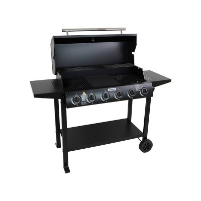 6 Burner Gas BBQ Grill - Hooded Barbeque - Barbecue Hot Plate & Grill