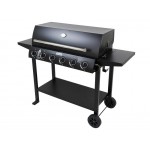 6 Burner Gas BBQ Grill - Hooded Barbeque - Barbecue Hot Plate & Grill