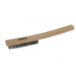 BBQ Barbeque Wooden / Steel Wire Grill Brush Long Handle