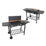 4 Burner Gas BBQ - Hot Plate Barbeque - Flat Top Trolley Barbecue Grill