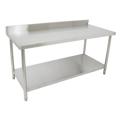 1.8m x 80cm Stainless Steel Commercial Work Bench with Splashback & Lower Shelf