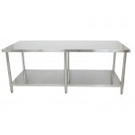 2.3m Stainless Steel Commercial Kitchen Worktop Bench Counter with Lower Shelf