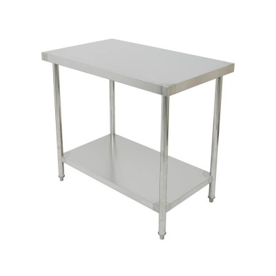 1m x 60cm Stainless Steel Commercial Work Bench Counter Top with Lower Shelf