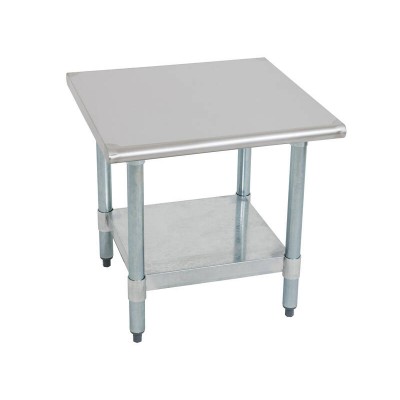 0.6m Half Height Square Stainless Steel Worktop Bench with Lower Shelf