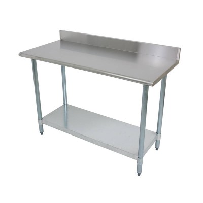 1.3m Stainless Steel Worktop Bench with Splashback & Lower Shelf