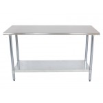 1.5m Stainless Steel Commercial Kitchen Worktop Bench Counter with 3x Shelf
