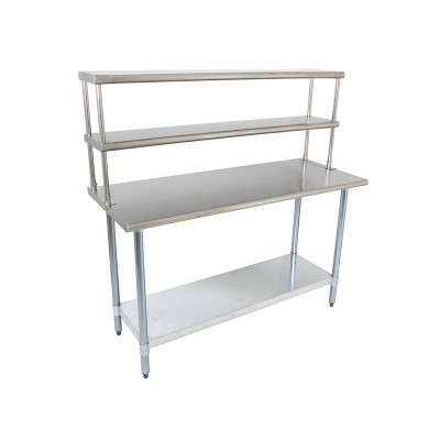 1.5m Stainless Steel Commercial Kitchen Worktop Bench Counter with 3x Shelf