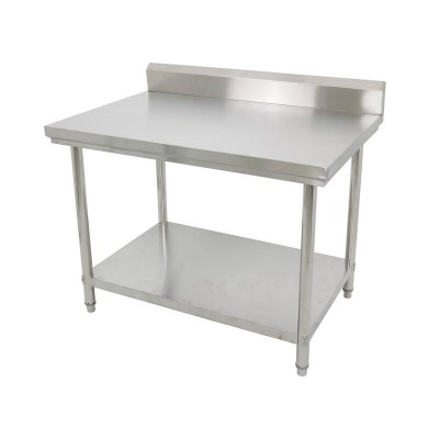1.2m x 80cm Stainless Steel Commercial Work Bench with Splashback & Lower Shelf