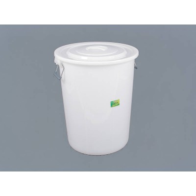 Plastic Storage Bin Round with Lid 140L WHITE