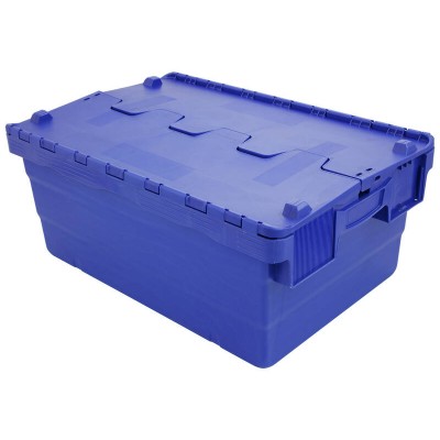 Large 40L Plastic Storage Bin + Folding Lid - Food Grade - Blue