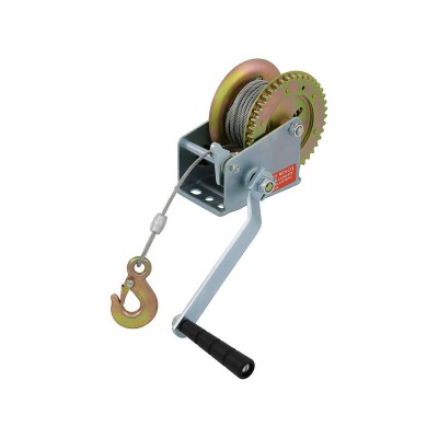 1200LB Manual Hand Winch - 4.1:1 Gear Ratio - Boat Trailer Winches - Steel Cable