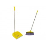 Upright Dust Pan and Brush Set - YELLOW
