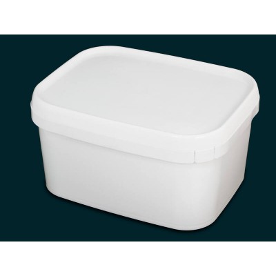 4L Food Grade Plastic Tub with Tamper Evident Lid - White