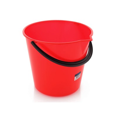 Plastic Spout Bucket with Handle 9.6L RED