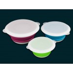 3pc Collapsible Camping Bowls Rubber 1200ml, 800ml, 500ml