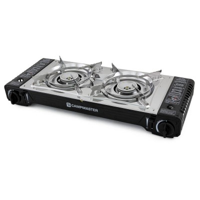 Double Burner Camp Stove | CAMPMASTER Portable Gas Camping Hob Cooker Stoves