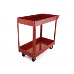 2 Tier Steel Workshop Tools Cart | 120kg 2x Tray Shelf Mobile Commercial Trolley