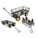 500kg Garden Trolley Cart - 1.2m x 0.6m - Platform Cart with Folding Cage Sides