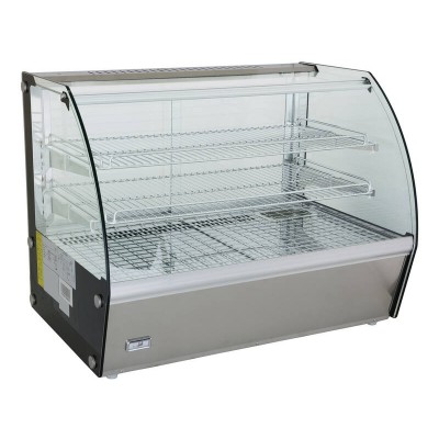 0.9m Commercial Hot Food Cabinet - 160L Heated Countertop 3 Tier Glass Display