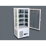 78L Commercial Countertop Display Fridge - 4 Side Glass Upright Chiller - White