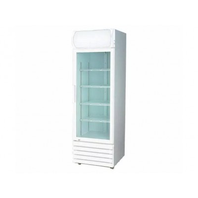 540L Single Glass Door Upright Display Chiller Fridge - White
