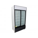 900L Upright Display Cooler Fridge - Double Glass Sliding Door Chiller