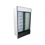 900L Upright Display Cooler Fridge - Double Glass Sliding Door Chiller