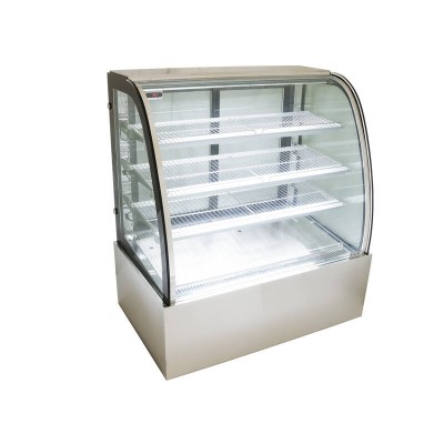 1.2m Commercial Chilled Food Display Cabinet - 4 Tier Curved Glass