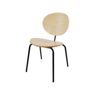 EURO Cafe Chair - Polished Plywood & Steel
